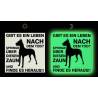 phosphoreszierendes Schild « Warnung vor dem  Hund»