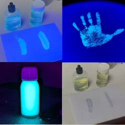 Unsichtbare fluoreszierende Druckertinte für den UV-Druck